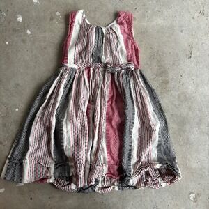 Coco Oosh Girls‎ 5-6 Striped Ruffle Hem Dress Tank Top Style Red White Black